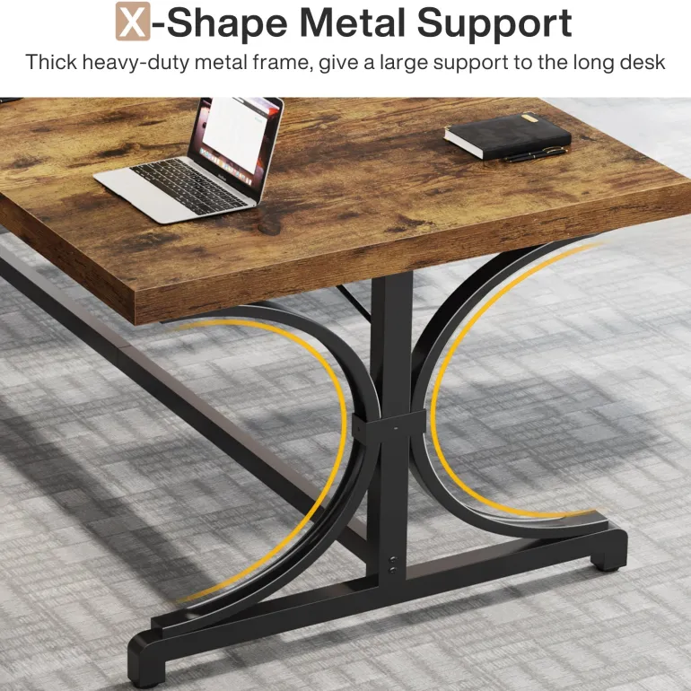 Best Sale Tribesigns 62.4-Inch Executive Desk, Rectangle Conference Table for 4-6 People