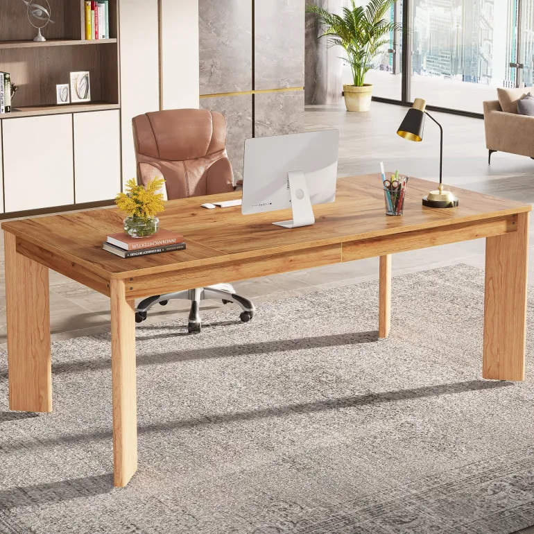 Fashion Tribesigns 63-inch Executive Desk, Wood Computer Desk Conference Table