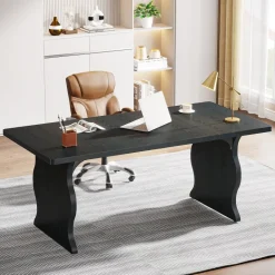Outlet Tribesigns 63-Inch Large Executive Desk, Sturdy Computer Desk Conference Table