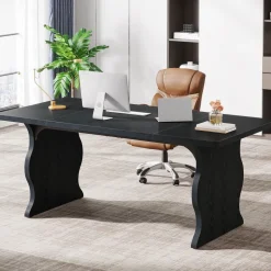 Outlet Tribesigns 63-Inch Large Executive Desk, Sturdy Computer Desk Conference Table