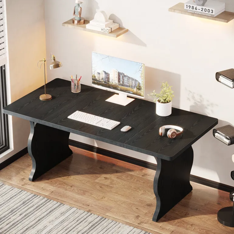 Outlet Tribesigns 63-Inch Large Executive Desk, Sturdy Computer Desk Conference Table