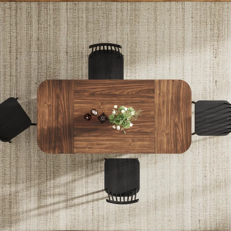 Hot Tribesigns 63-Inch Rectangular Dining Table Thick Laminated Tabletop for 4-6 Person