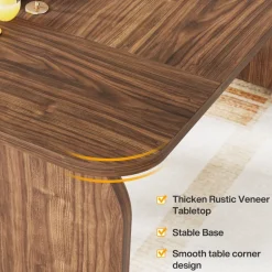 Hot Tribesigns 63-Inch Rectangular Dining Table Thick Laminated Tabletop for 4-6 Person