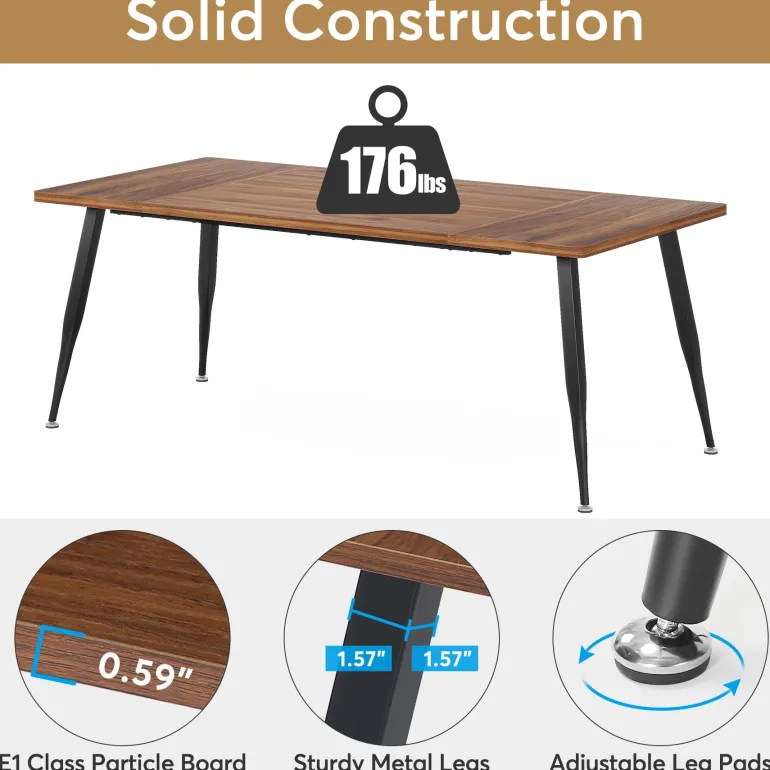 Best Sale Tribesigns Industrial Dining Table, 70.9" Kitchen Dinner Table for 6 to 8 People