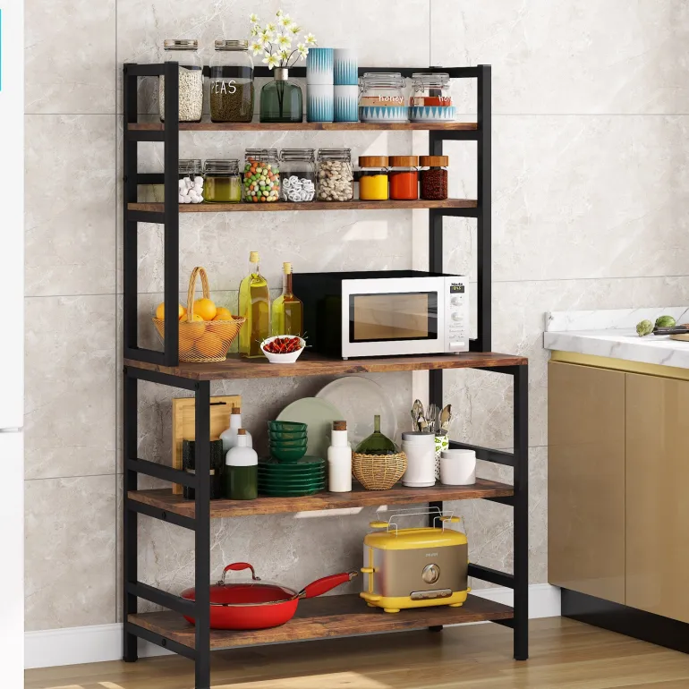 Fashion Tribesigns Industrial Kitchen Baker's Rack, 5-Tier Kitchen Utility Storage Shelf