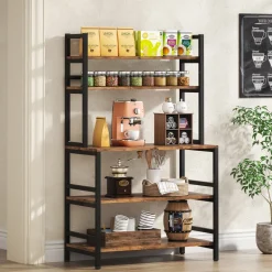 Fashion Tribesigns Industrial Kitchen Baker's Rack, 5-Tier Kitchen Utility Storage Shelf