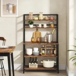 Fashion Tribesigns Industrial Kitchen Baker's Rack, 5-Tier Kitchen Utility Storage Shelf