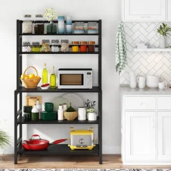 Clearance Tribesigns Kitchen Baker's Rack, 5-Tier Microwave Oven Stand with Hutch