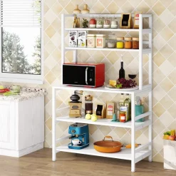 Clearance Tribesigns Kitchen Baker's Rack, 5-Tier Microwave Oven Stand with Hutch