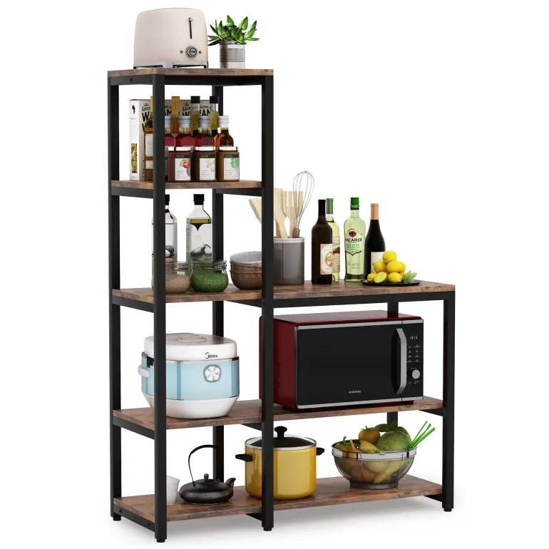 Fashion Tribesigns Kitchen Baker's Rack, 5-Tier Microwave Oven Stand Shelf