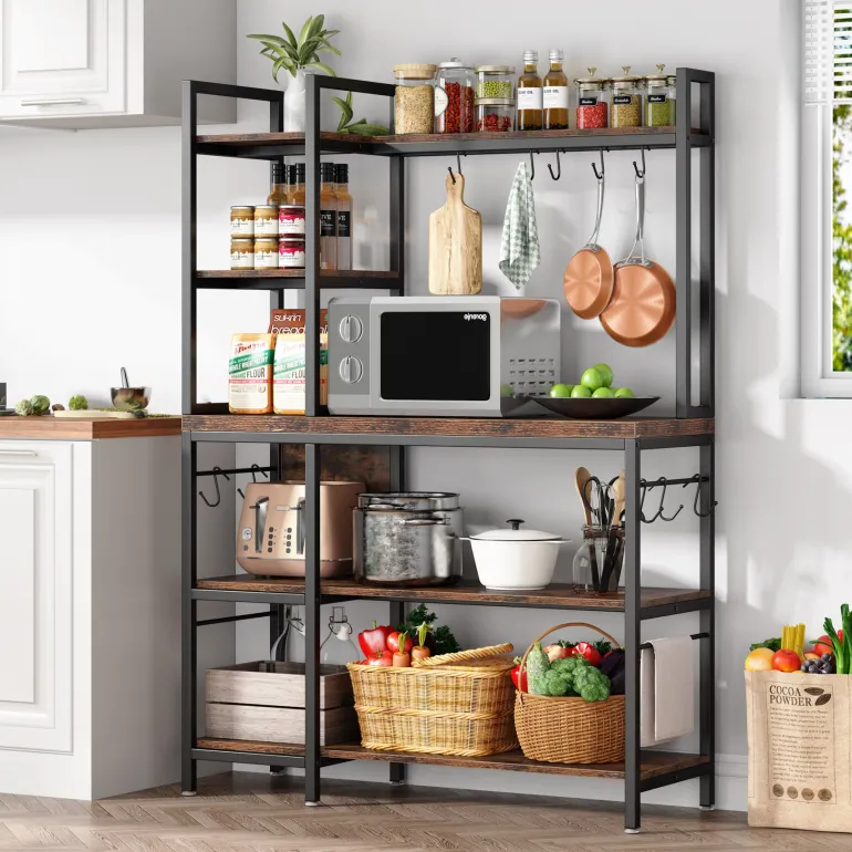 Outlet Tribesigns Kitchen Baker's Rack, 5-Tier Utility Storage Shelf with Hutch