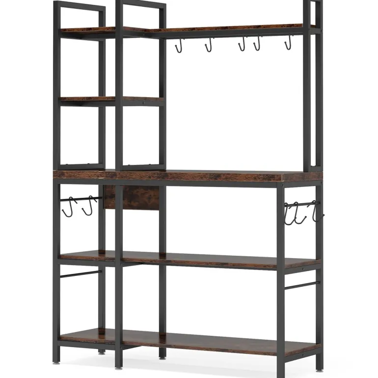 Outlet Tribesigns Kitchen Baker's Rack, 5-Tier Utility Storage Shelf with Hutch