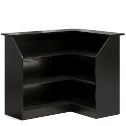 Outlet Tribesigns L - Shaped Bar Table, 4 - Tier Bar Cabinet Reception Desk