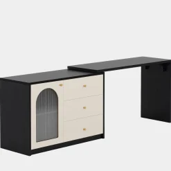 Shop Tribesigns L - Shaped Computer Desk, Corner Office Desk with Reversible Storage Cabinet
