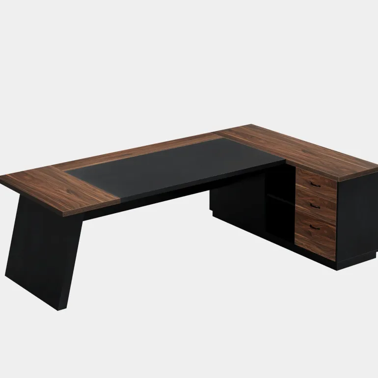 Shop Tribesigns L - Shaped Executive Desk, 78" Office Desk with Drawers and Lateral File Cabinet