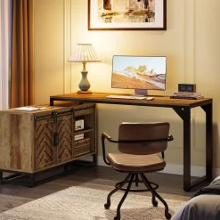 Clearance Tribesigns L - Shaped Executive Desk, 53