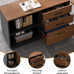 Cheap Tribesigns L - Shaped Executive Desk, 63