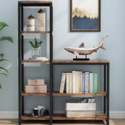 Cheap Tribesigns Ladder Bookshelf, 5-Tier Etagere Bookcase Display Rack for Home Office