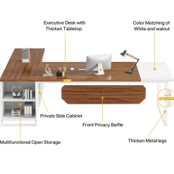 Cheap Tribesigns Large L - Shaped Desk, 70.87