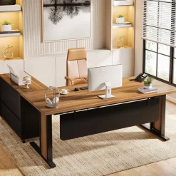 Store Tribesigns Large L - Shaped Desk, 63