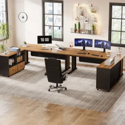 Store Tribesigns Large L - Shaped Desk, 63