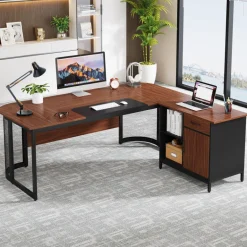 Cheap Tribesigns Large L-Shaped Desk, 63