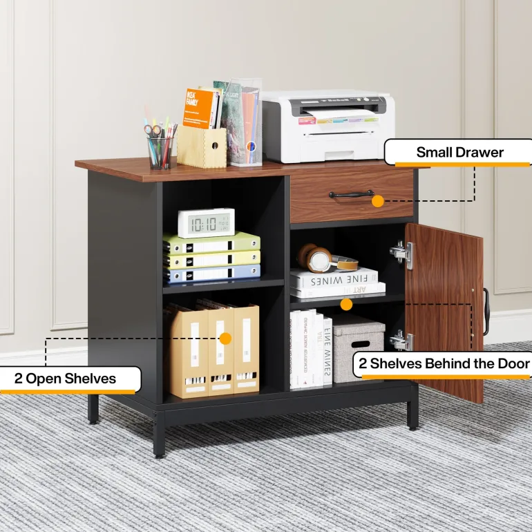 Cheap Tribesigns Large L-Shaped Desk, 63" Executive Desk with 31" Drawer Cabinet