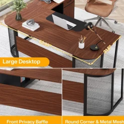 Cheap Tribesigns Large L-Shaped Desk, 63