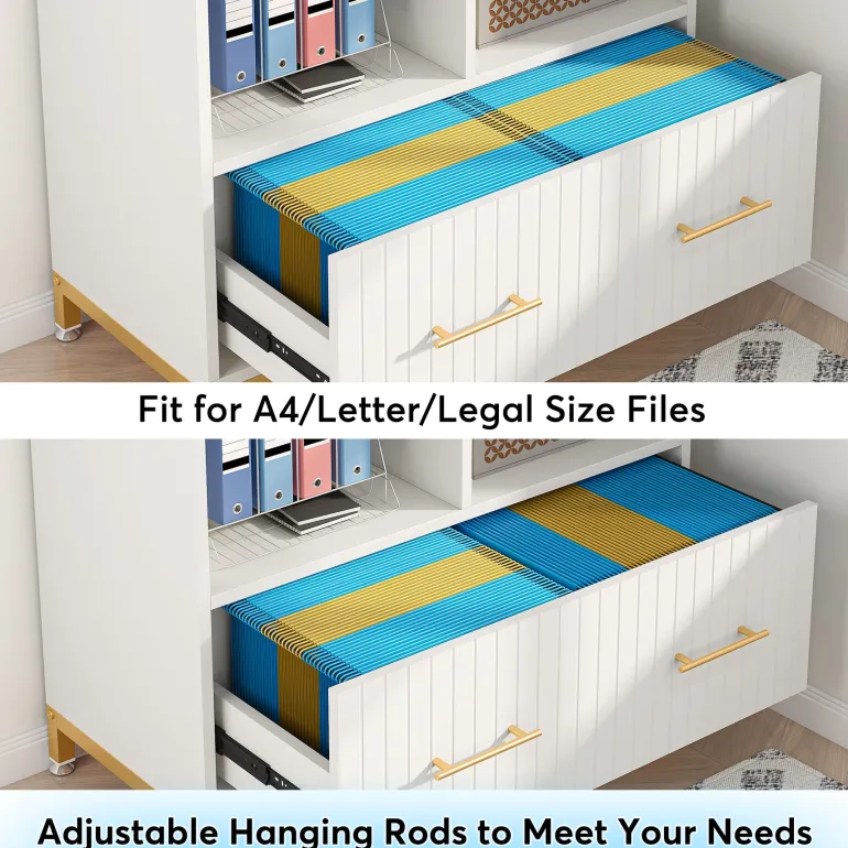 Flash Sale Tribesigns Lateral File Cabinet Printer Stand with Drawer & Open Storage Spaces