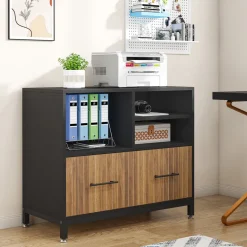 Flash Sale Tribesigns Lateral File Cabinet Printer Stand with Drawer & Open Storage Spaces