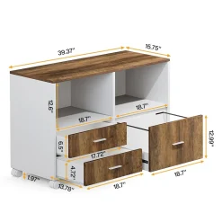 Outlet Tribesigns Lockable File Cabinet Printer Stand with Drawers & Caster