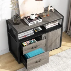 Outlet Tribesigns Lockable File Cabinet Printer Stand with Drawers & Caster