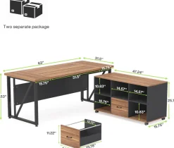 Discount Tribesigns L-Shaped Desk, 55