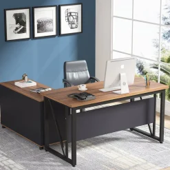 Discount Tribesigns L-Shaped Desk, 55