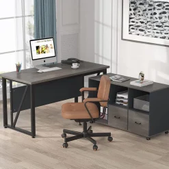 Discount Tribesigns L-Shaped Desk, 55