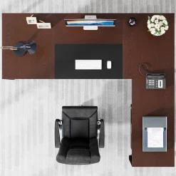 Online Tribesigns L-Shaped Desk, 70.8’’ Executive Desk with Mobile File Cabinet