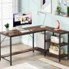 Shop Tribesigns L-Shaped Desk, Reversible Corner Computer Desk with Storage Shelves
