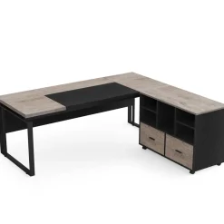 Discount Tribesigns L-Shaped Executive Desk, 63