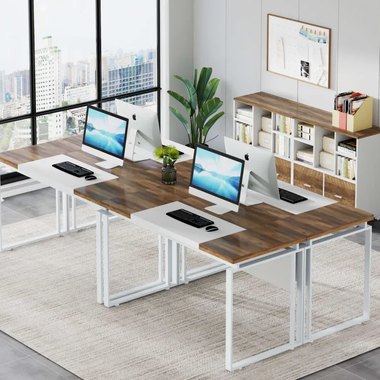 Discount Tribesigns L-Shaped Executive Desk, 63" Computer Desk with Mobile File Cabinet