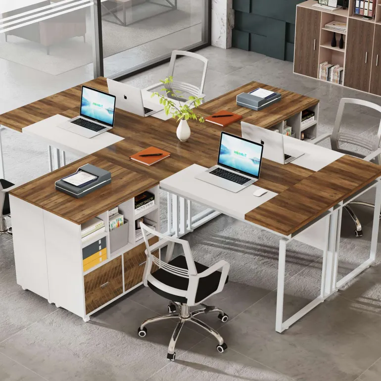 Discount Tribesigns L-Shaped Executive Desk, 63" Computer Desk with Mobile File Cabinet