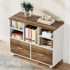 Discount Tribesigns L-Shaped Executive Desk, 63