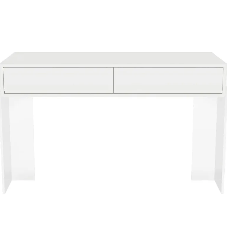 Best Tribesigns Makeup Vanity, 38" Makeup Dressing Table with 2 Drawers & Acrylic Legs(Without Mirror)