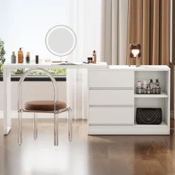 Outlet Tribesigns Makeup Vanity, Dressing Table With 3 Drawers And Storage Shelves