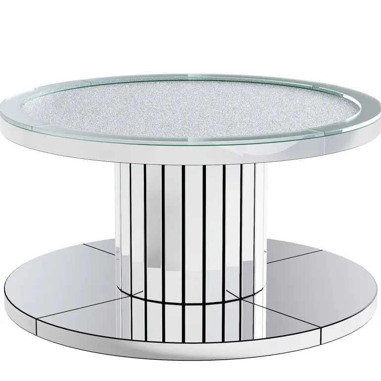 Clearance Tribesigns Mirrored Coffee Table, 29.5" Center Table 2 - Tier Snack Table