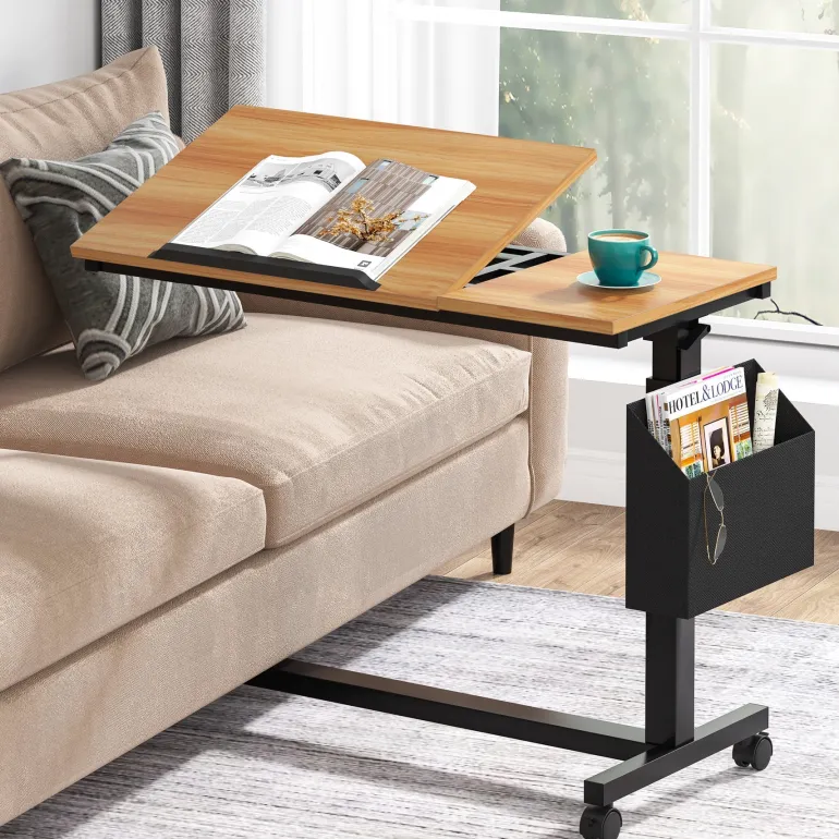 Shop Tribesigns Mobile C Table, Height Adjustable End Table Sofa Snack Table
