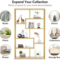 Online Tribesigns Modern Bookshelf, 8 - Open Shelf Etagere Bookcase Storage Organizer