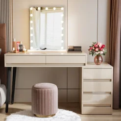 Best Tribesigns Modern Computer Desk Home Office Desk with 5 Storage Drawers