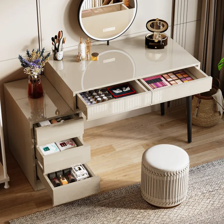 Best Tribesigns Modern Computer Desk Home Office Desk with 5 Storage Drawers