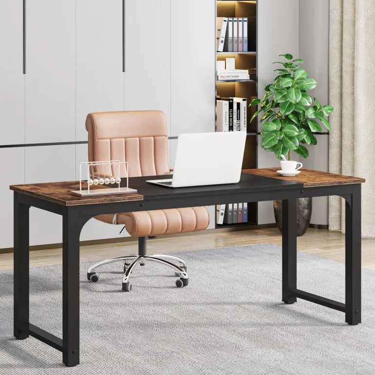 New Tribesigns Modern Computer Desk, Industrial Style Desk Computer Workstation