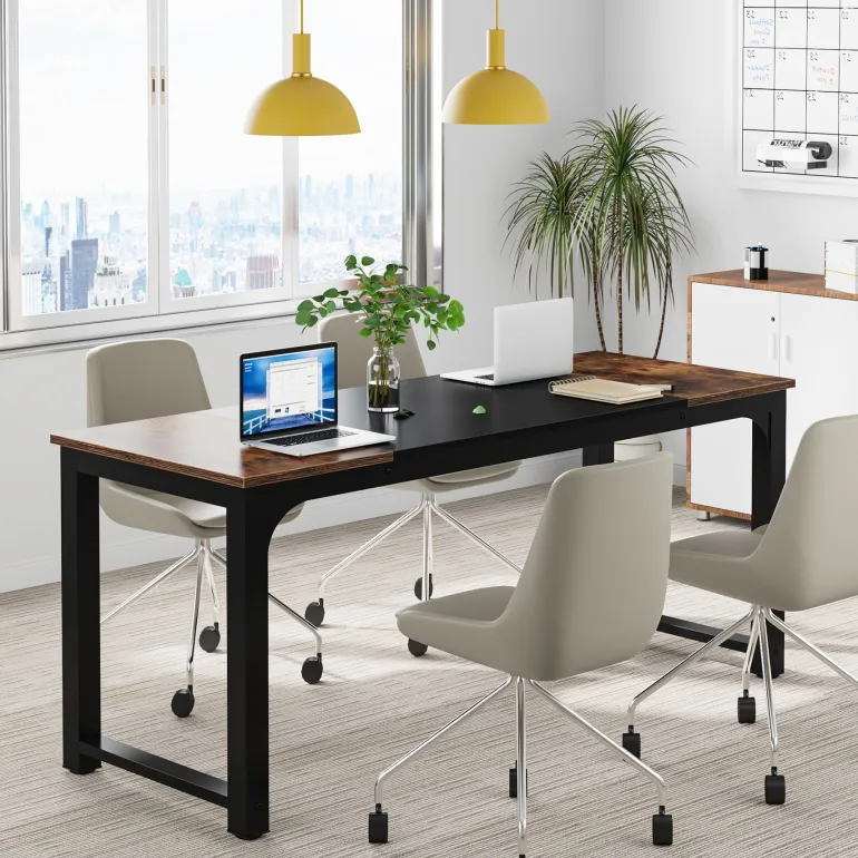 New Tribesigns Modern Computer Desk, Industrial Style Desk Computer Workstation